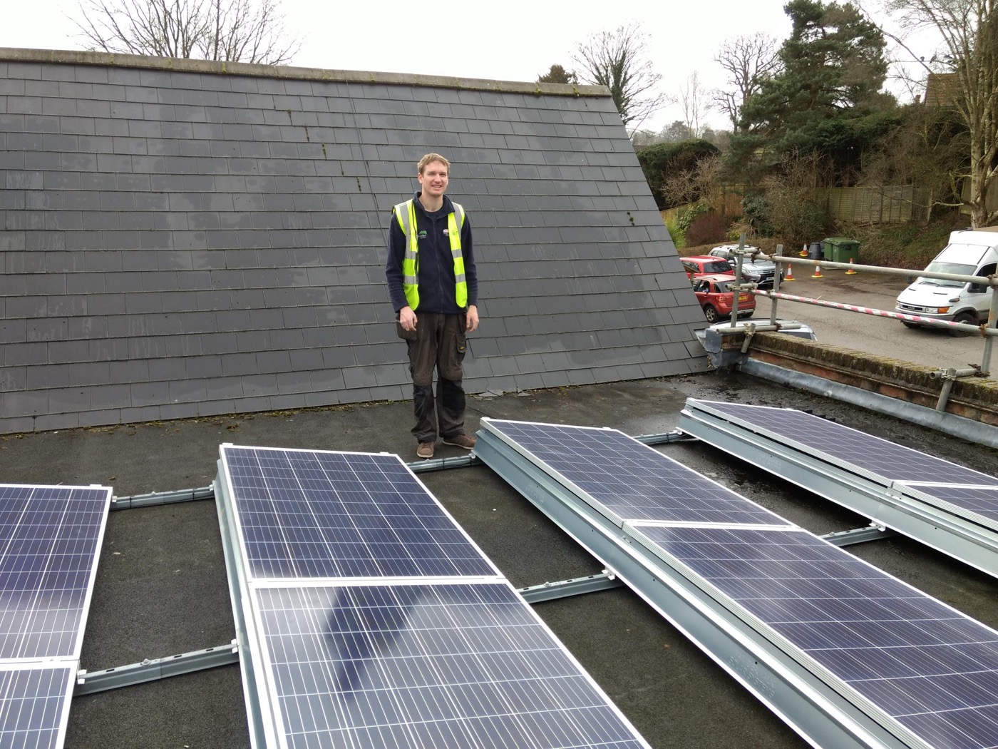 A rooftop solar installation supported by Forest Row Energy
